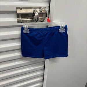 GTM Vibrant Blue Kids Short Shorts YS Elastic Waist Activewear Cheerleading